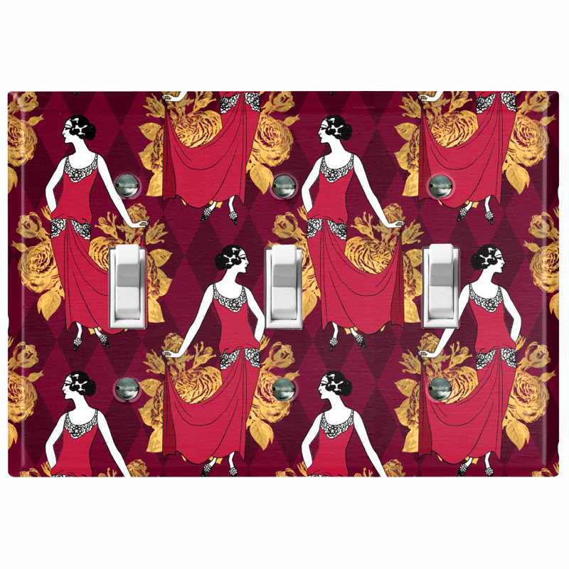 Patterned 3 - Gang Toggle Light Switch Standard Wall Plate