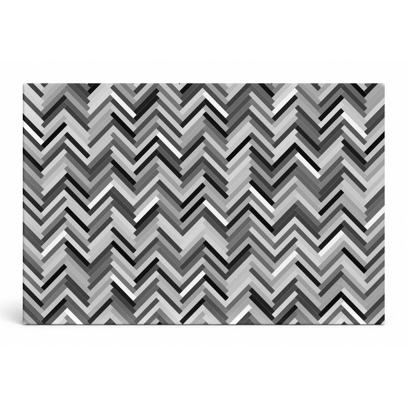 «Grayscale Herringbone», art mural sur toile, 18" W x 12" H
