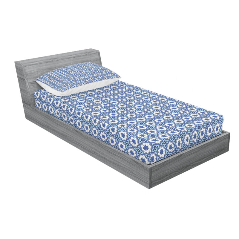 Microfiber Floral Sheet Set, Twin Sheet Set + Fitted Sheet + 1 Pillowcase