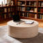 Table basse ronde de 31,5 po avec motif Mars pour le salon, table basse ronde moderne pour le salon, sans assemblage