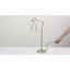 Lampe de bureau courbée en métal moderne de style minimaliste avec ampoule E26 avec abat-jour en forme de pétale de lin (ampoule non incluse)-1547711487