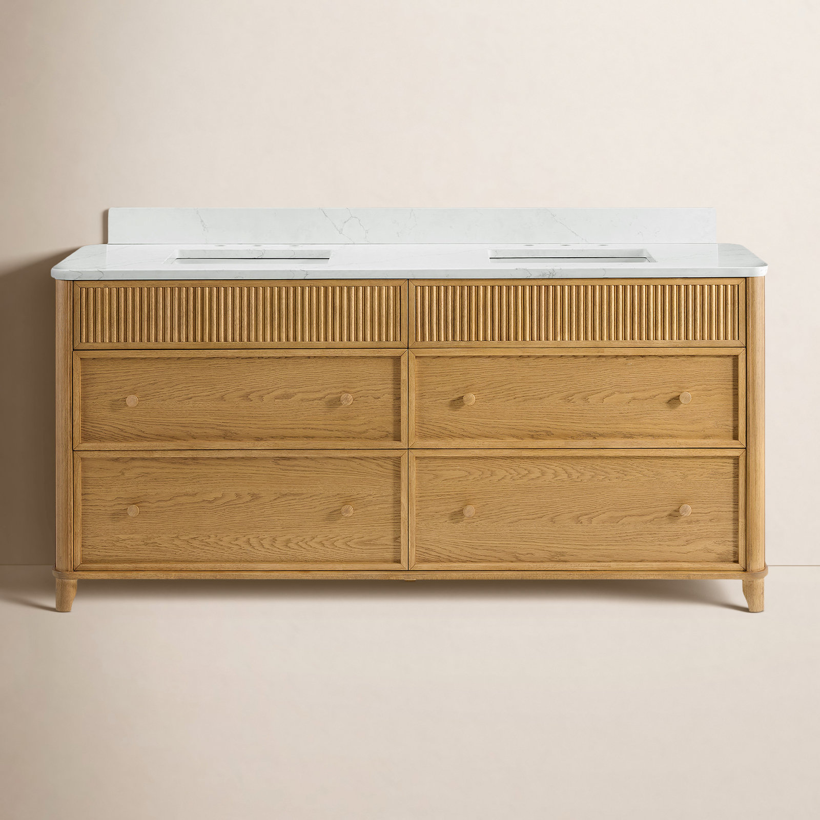 Kennedy Oak Single Bathroom Vanity, 72", Enhanced Natural Oak