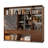Modern Walnut 4-Tier Storage Bookshelf With Sliding Panels, Drawers & Led Accent Backlight – Versatile Storage Organizer For Living Room, Office, Bedroom