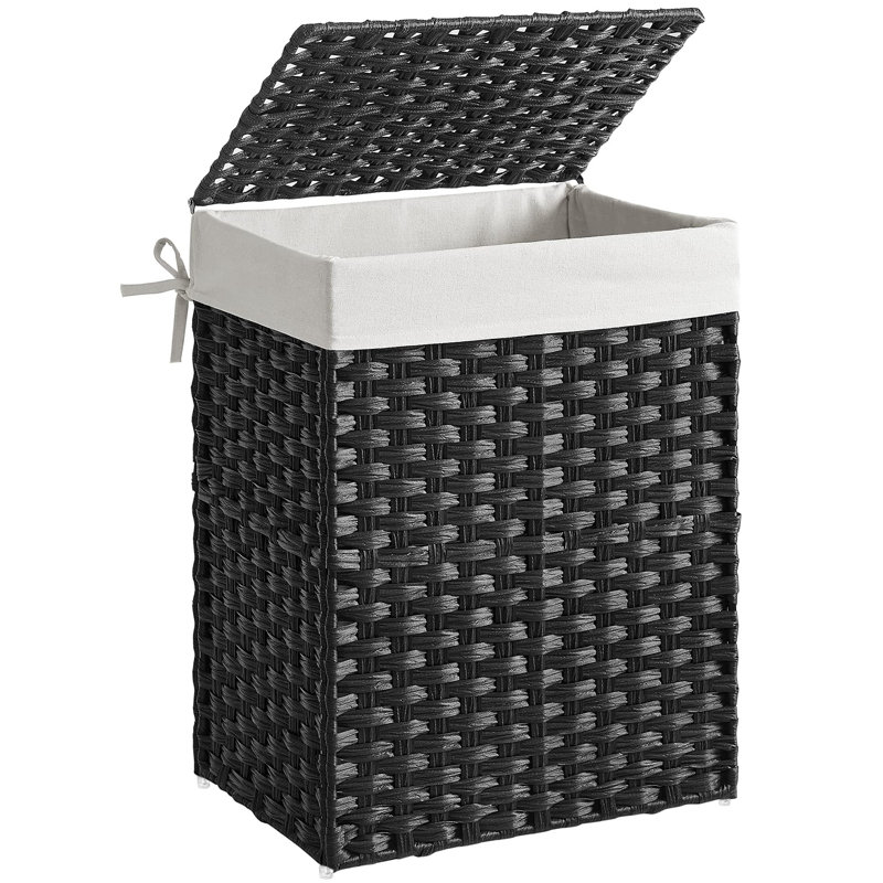 Laundry Basket with Handles, Black