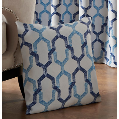 Odle Geometric Blue Square Throw Pillow Cover