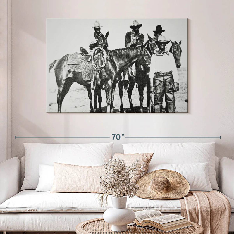 Cowboys noirs de Lelar à Bonham, Texas, 1890, H 32 po x l 48 po