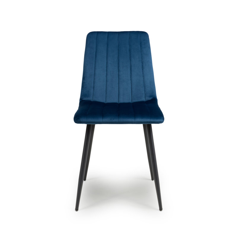 Raskin 49cm H Velvet Upholstered Side Chair, Blue
