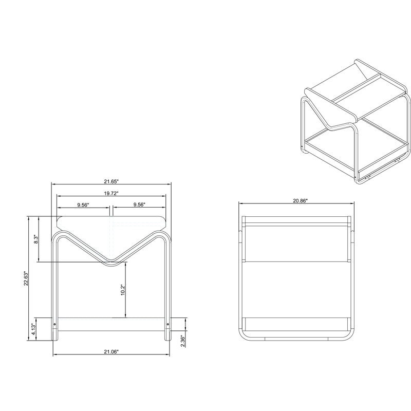  Table de bout avec rangement Frame