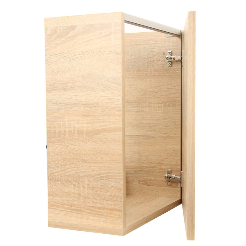 Glassman 18'' Single Bathroom Vanity with Fireclay Top, Oak