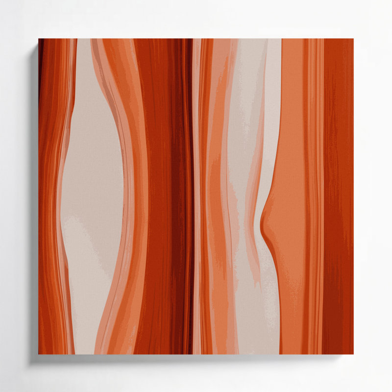 Toile abstraite sur fond rouge 11, H 12 po x l 12 po