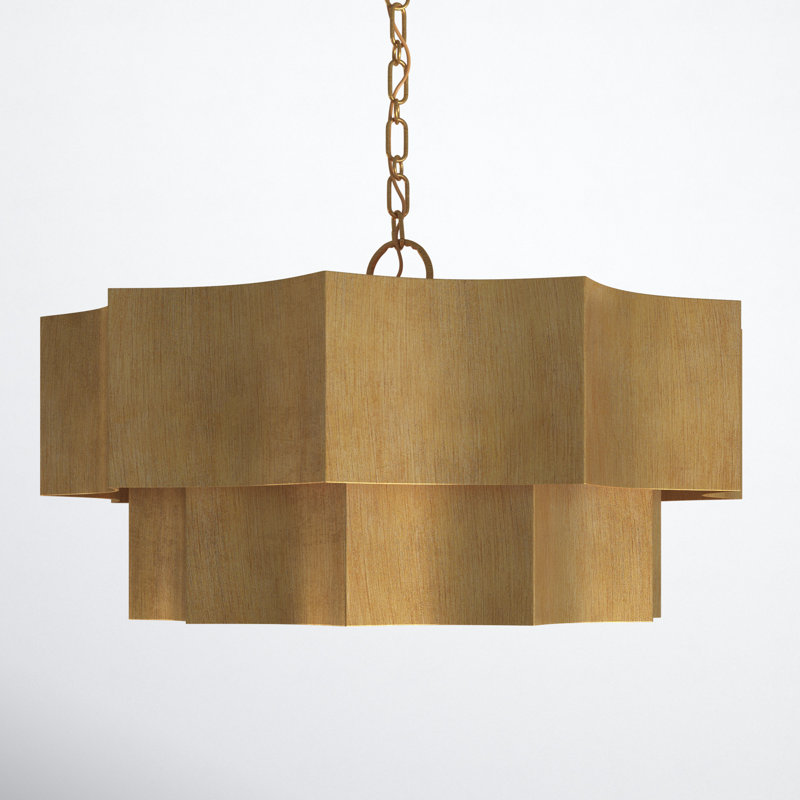 Carney 6 - Light Statement Geometric Chandelier in Gold Patina, Gold Patina