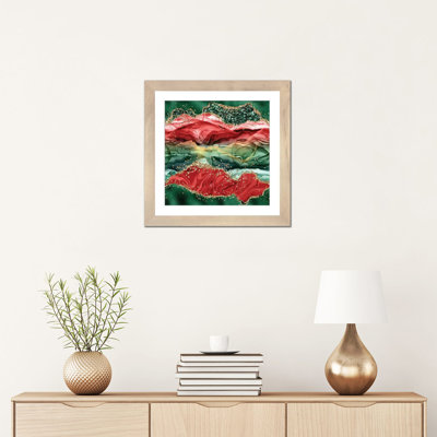 «Christmas Glitter Agate Texture IV», reproduction d'art murale - papier d'art encadré