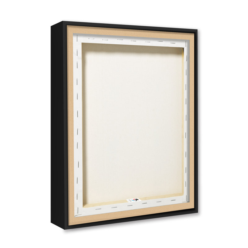 Bold Aquatic Sea Turtle Collage on Canvas with Black Frame