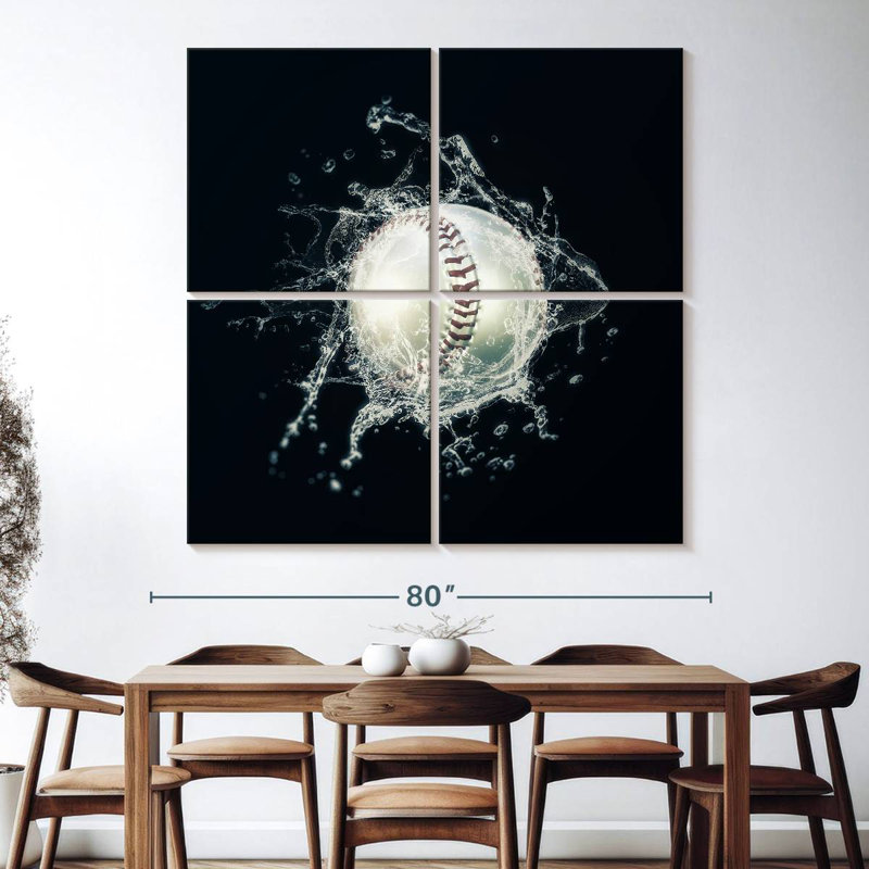 Baseball Splash, H 74 po x l 74 po