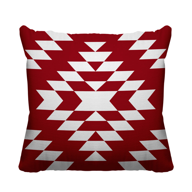 Coussin intérieur / extérieur Chantico Southwestern, 19 po x 19 po, Rouge, Carré
