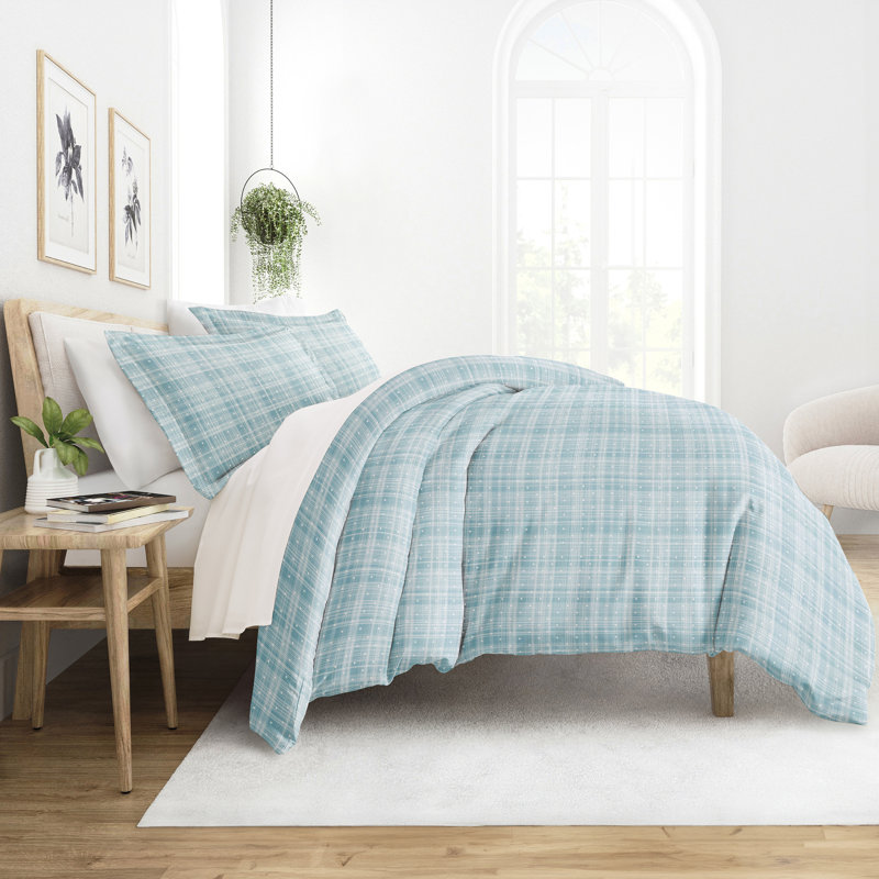 Simply Soft Polka Dot Duvet Cover Set, Aqua, King Duvet Cover + 2 King Shams