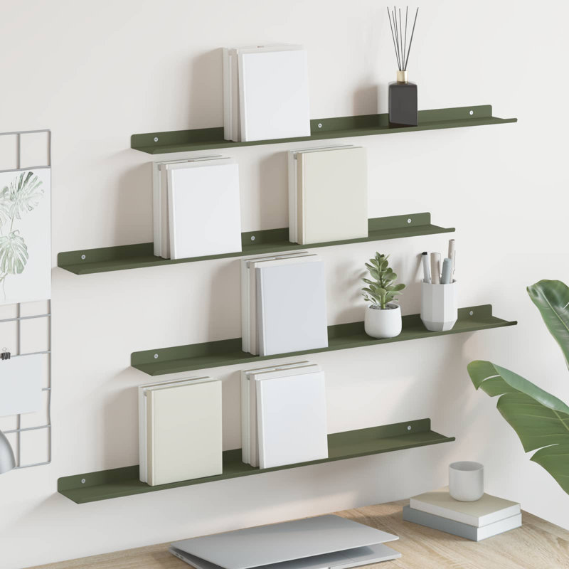 Steel Floating Shelf, Olive Green