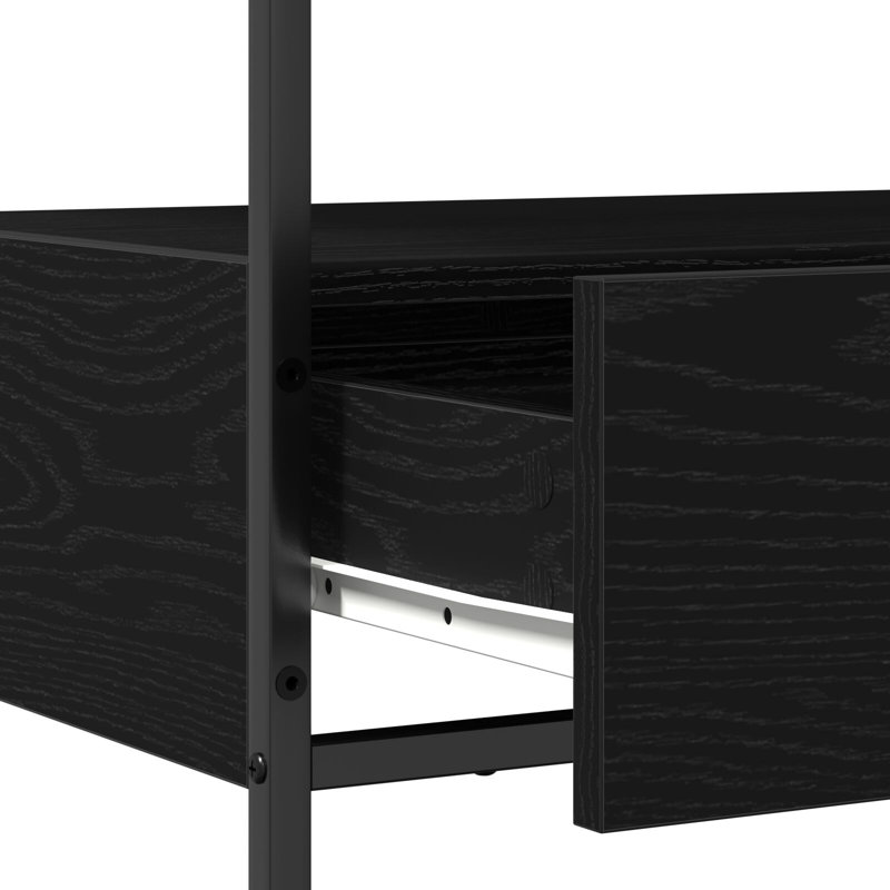 Console avec tiroir chêne noir vidaXL 29,53 po x 15,75 po x 29,53 po, Noir