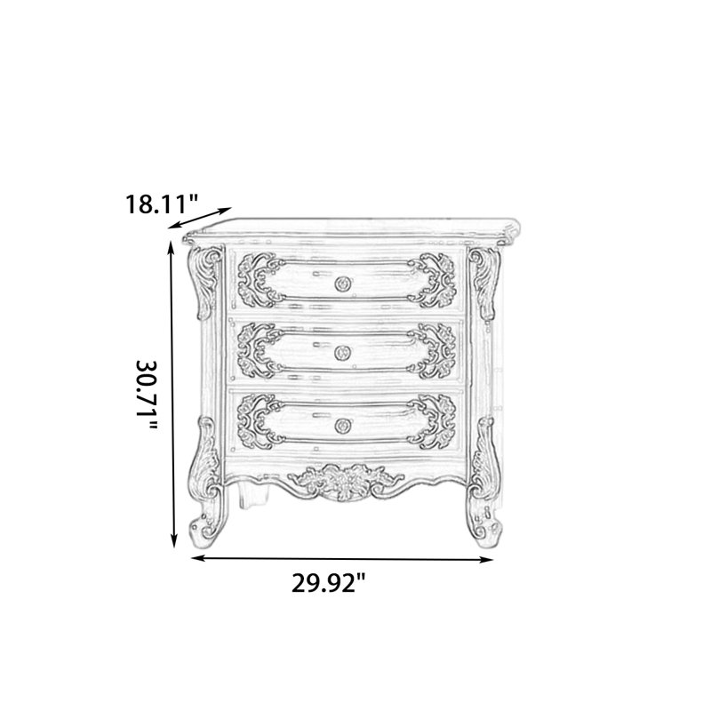Buffet en bois de noyer massif, H 30,71 po x l 29,92 po x P 18,11 po