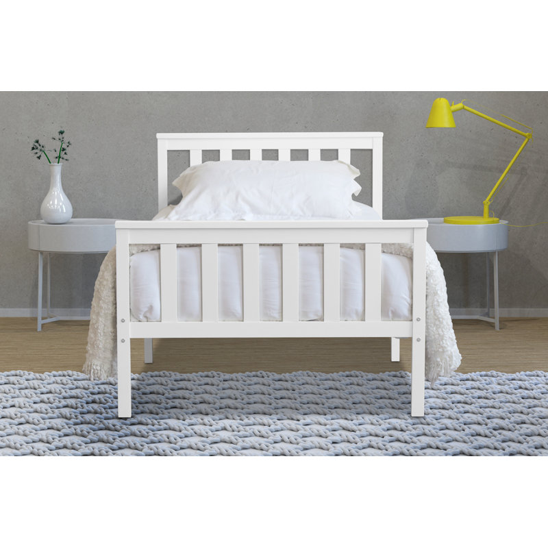 Amecia Solid Wood Bed, White, Kingsize (5')