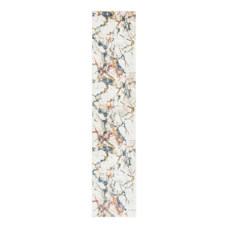 Tapis abstrait Caparro, Tapis de couloir 2 pi 7 po x 12 pi