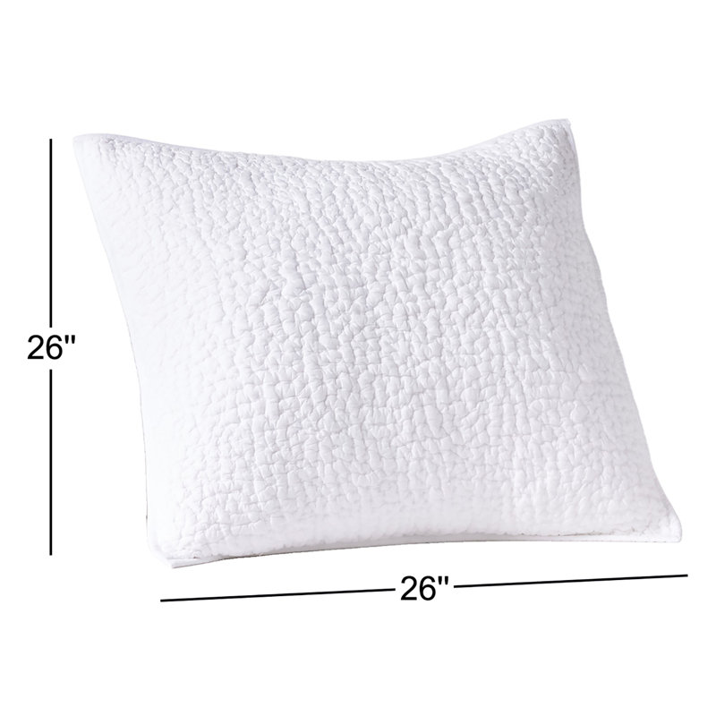 Pebbled Handstitched Organic Sham, Alpine White
