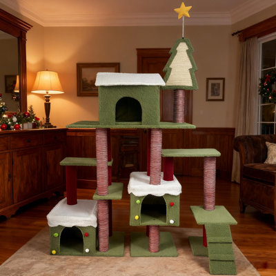 Luxury Multi-Functional Christmas-Themed Cat Tree Tower