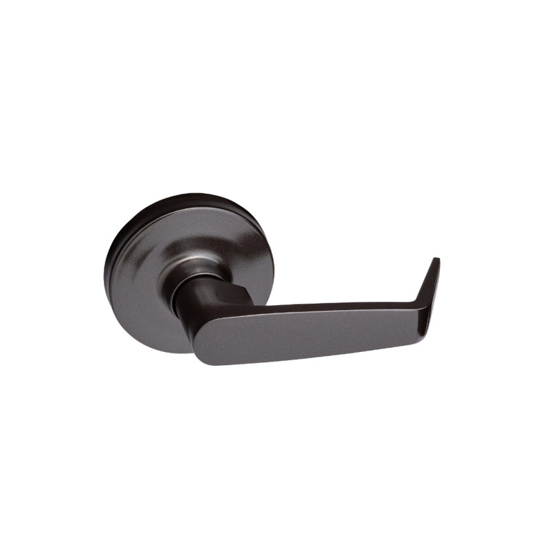 Brushed Chrome and Oil Rubbed Bronze Passage Lever Trim for Panic Exit Device, Brushed Flannel