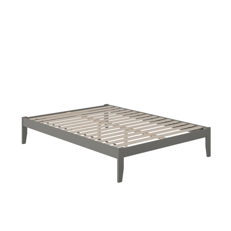 Javaunte Solid Wood Platform Standard Bed, Gray, Queen