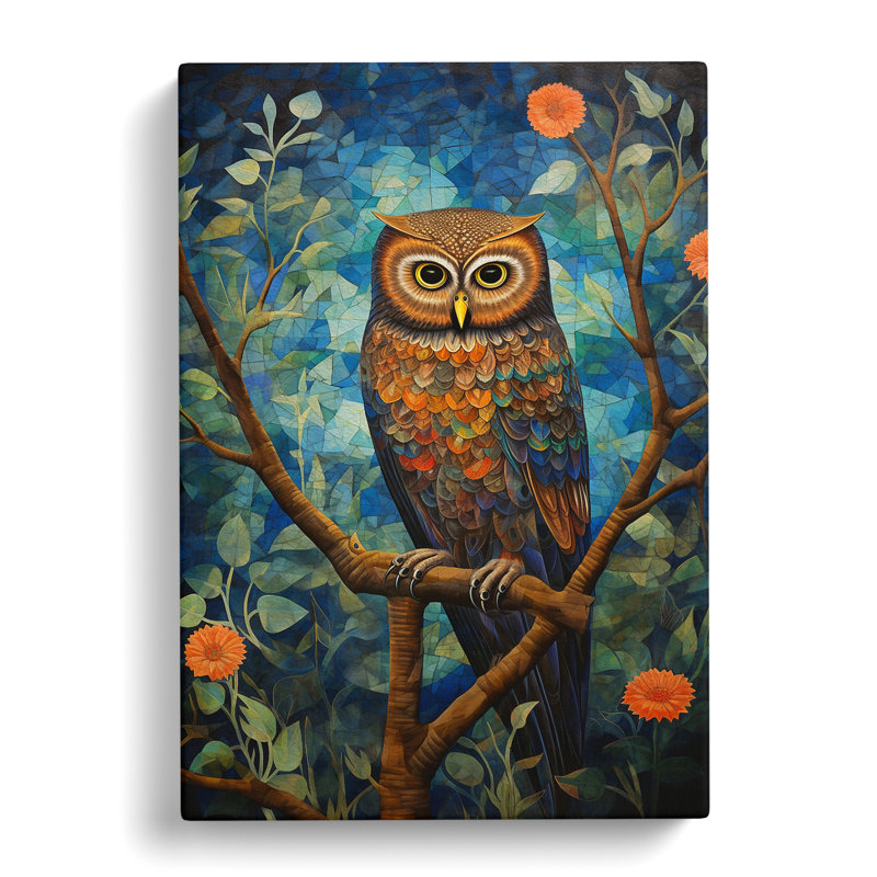 Owl Orphism No.2 - Wrapped Canvas Print, 76cm H x 50cm W x 3cm D
