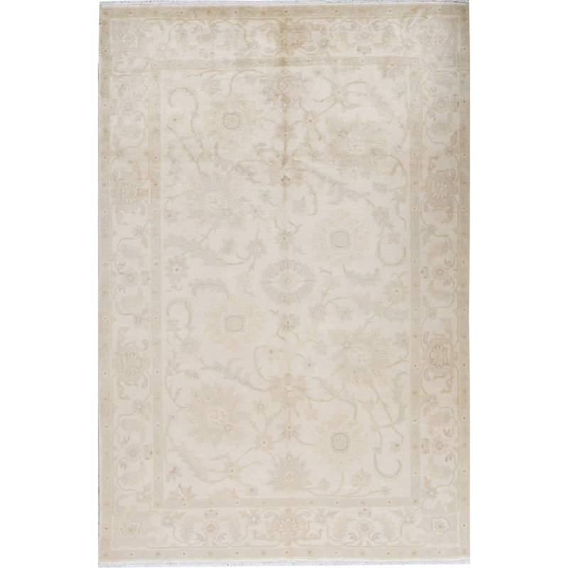 Tapis beige noué à la main de haute qualité