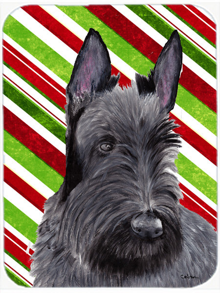 Planche à découper en verre de noël terrier de noël en gaélique de canne pour fêtes