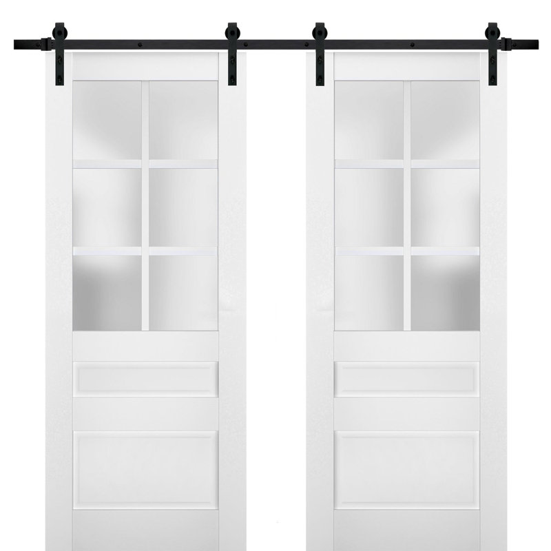 Portes de grange en bois givré Veregio, 60 po x 84 po, Blanc