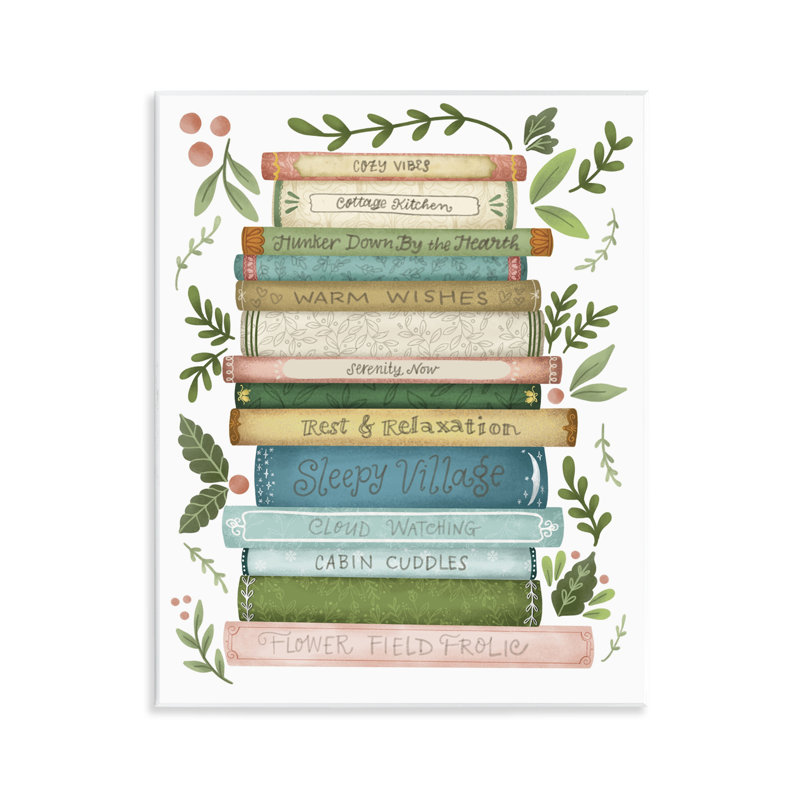Plaque murale Cozy Books At The Cottage, design par Giao Williams