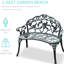 Banc d'extérieur en aluminium avec détails floraux et fabrication de lattes de patio