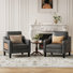 Wide Upholstered Accent Chair Faux Leather Armchair
