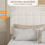 Lit plateforme King Size recouvert de velours avec tête de lit capitonnée à canaux verticaux réglables et sommier à lattes en bois-435110789-435110790