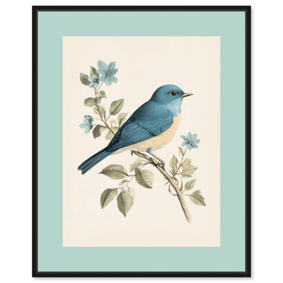 Little Blue Bird Canvas Print Botanical Art by Art Remedy