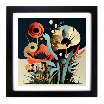 Wildflowers Constructivism - Framed Print