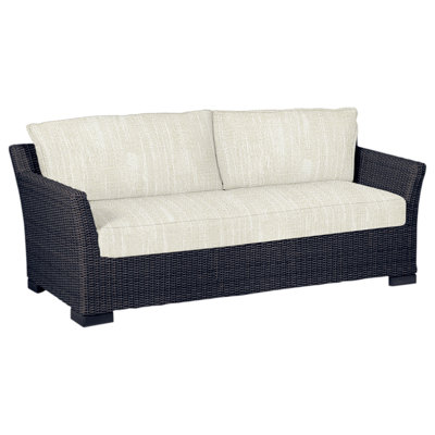 Club 89" Wide Outdoor Wicker Loveseat with Cushions