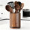 Wood Utensil Holder With 360-Degree Rotation, Large Countertop Organizer For Cooking Spatulas And Kitchen Tools