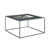 Black Faux Marble Top/Silver Base