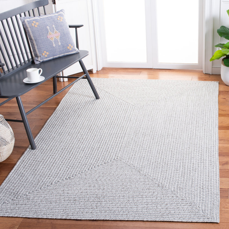 Edie Braided Indoor/Outdoor Rug, Runner 2'3" x 10', Gray Silver
