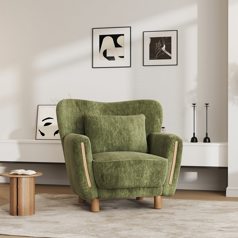 Fauteuil d'appoint en forme de cœur, 1, Green