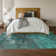 Premium Machine Washable Cerrito AMF599 Teal Rug