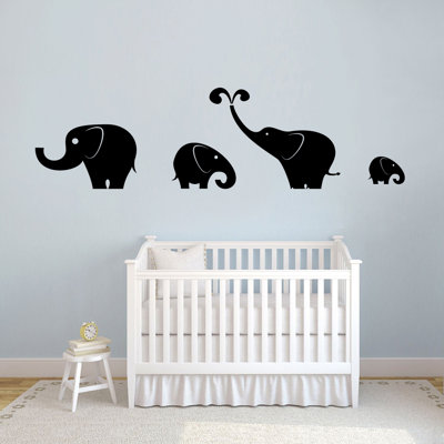 Ensemble de 4 décalcomanies murales éléphant