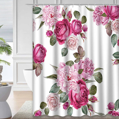 Colorful Beautiful Floral Watercolor Roses Rose Peony Flower with 12 Hooks
