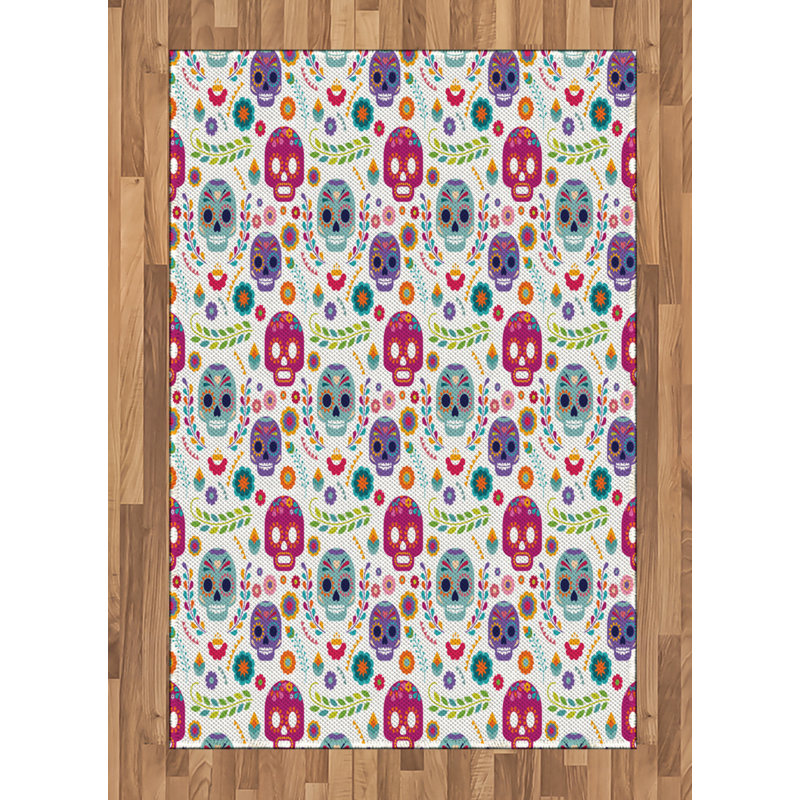Abstract Art High Density Long Fiber Poly Threads Decorative Area Rug Carpet, Rectangle 4' x 5'8"