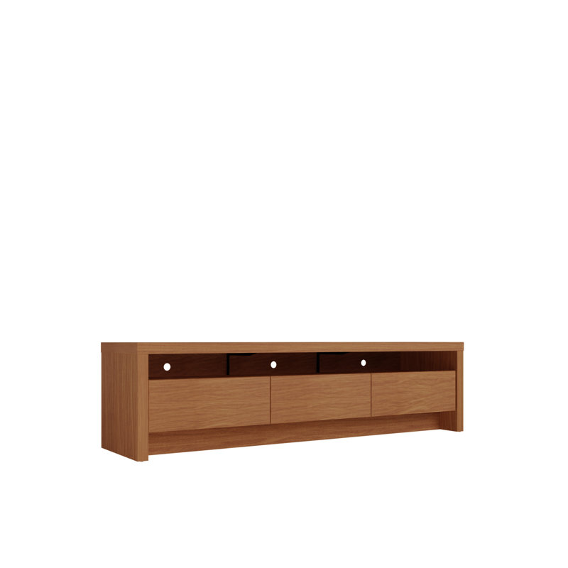 Sylvan 70.86" Contemporary Modern 3-Drawer TV Stand for TVs up to 60" in Maple Cream, Brown, 70.94"