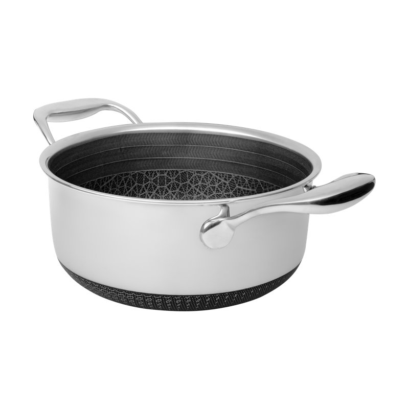 DiamondClad 3-Quart Hybrid Nonstick Stainless Steel Pot with Lid